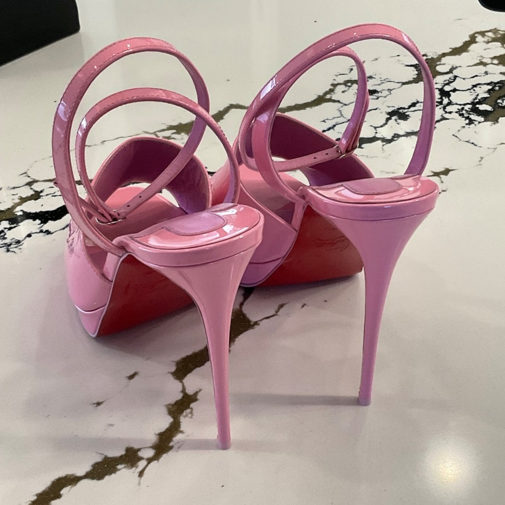 Christian Louboutin Miradona 120 Pink Ankle Strap Sandals 40 (10) - Picture 3 of 5